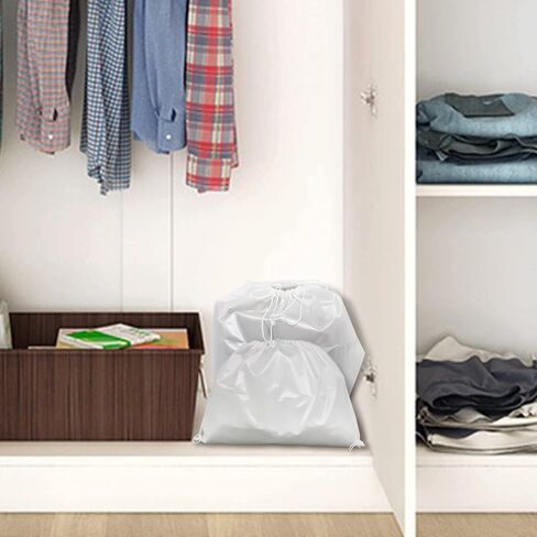 باتيور اغطية اكياس الغبار، 6 عبوات من حقائب التخزين برباط من القماش الحريري لحقائب اليد والمحافظ والأحذية والجزمة، (19.6 انش × 15.7 انش) ابيض in Kuwait