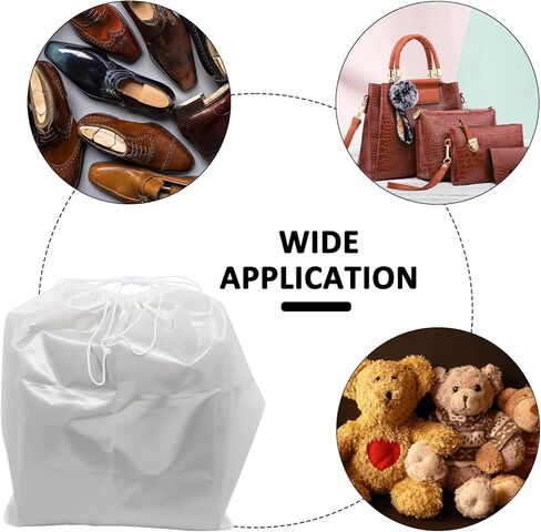 باتيور اغطية اكياس الغبار، 6 عبوات من حقائب التخزين برباط من القماش الحريري لحقائب اليد والمحافظ والأحذية والجزمة، (19.6 انش × 15.7 انش) ابيض in Kuwait
