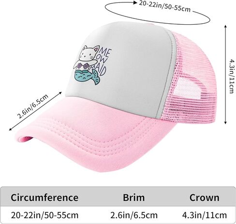 قبعة سائق الشاحنة الشبكية Meowmaid Cat Mermaid من Waldeal للفتيات، قبعة بيسبول قابلة للتعديل للأطفال من سن 3 إلى 13 عامًا in Kuwait