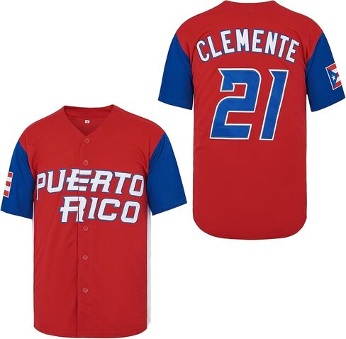 Kekambas Puerto Rico #21 روبرتو كليمنتي World Game Classic Men Baseball Jersey مخيط in Saudi Arabia