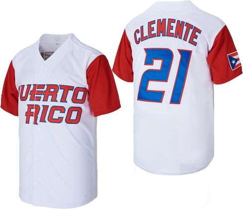 Kekambas Puerto Rico #21 روبرتو كليمنتي World Game Classic Men Baseball Jersey مخيط in Saudi Arabia
