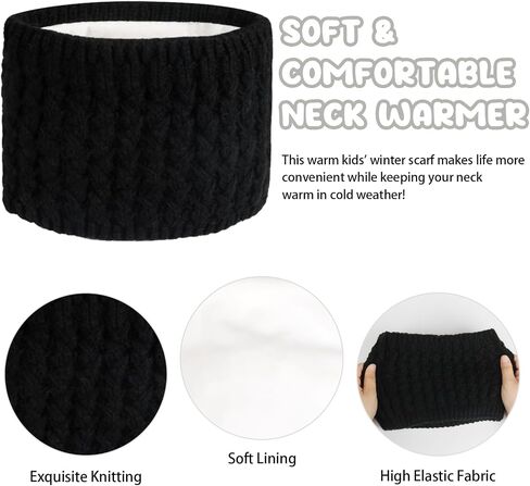 Kids Winter Beanie Hat Scarf Touchscreen Gloves Set, Fleece Lining Boys Girls Winter Hat Neck Warmer Gloves for 1-6 Years in Saudi Arabia