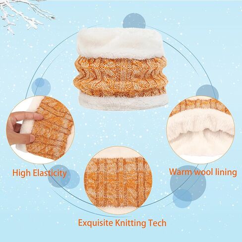 Winter Beanie Hat Scarf Gloves Set for Kids, Winter Warm Set Knitting Cap Neck Warmer Gloves for Girls Boys 2-10 Year in Saudi Arabia