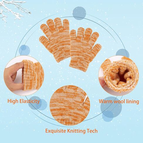 Winter Beanie Hat Scarf Gloves Set for Kids, Winter Warm Set Knitting Cap Neck Warmer Gloves for Girls Boys 2-10 Year in Saudi Arabia