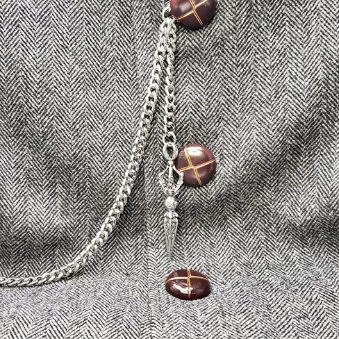 ووتش في شوب سلسلة ساعة جيب فضية اللون من البرت بتصميم فوربا القديم الكبير بمشبك دوار على شكل حرف T AC222، لون فضي، كلاسيكي in Kuwait