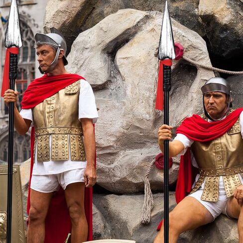 DoubleFill 2 Sets Easter Large Spartan Spear 60 Inch Native Warrior Plastic Spear Prop Roman Costume Spear Weapon Detachable Cosplay Accessory for Adults Kids in Saudi Arabia
