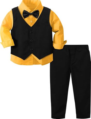 A&J DESIGN 4pcs Baby & Toddler Suit, 12 Months - 5T, Shirt & Pants & Vest & Bow Tie in Saudi Arabia