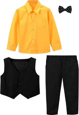 A&J DESIGN 4pcs Baby & Toddler Suit, 12 Months - 5T, Shirt & Pants & Vest & Bow Tie in Saudi Arabia