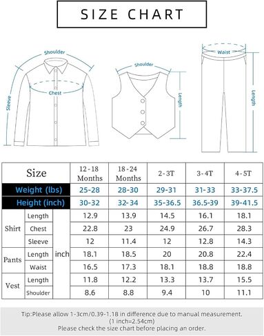 A&J DESIGN 4pcs Baby & Toddler Suit, 12 Months - 5T, Shirt & Pants & Vest & Bow Tie in Saudi Arabia