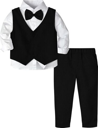 A&J DESIGN 4pcs Baby & Toddler Suit, 12 Months - 5T, Shirt & Pants & Vest & Bow Tie in Saudi Arabia