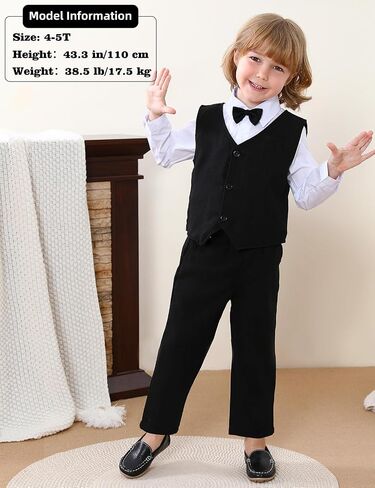 A&J DESIGN 4pcs Baby & Toddler Suit, 12 Months - 5T, Shirt & Pants & Vest & Bow Tie in Saudi Arabia