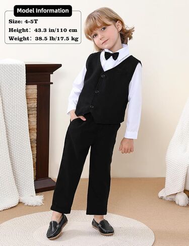 A&J DESIGN 4pcs Baby & Toddler Suit, 12 Months - 5T, Shirt & Pants & Vest & Bow Tie in Saudi Arabia