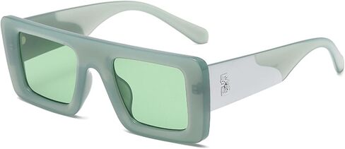 نظارة شمسية مستطيلة للنساء والرجال عصرية كلاسيكية بإطار مربع للحماية من الأشعة فوق البنفسجية 400 AM100 in Kuwait