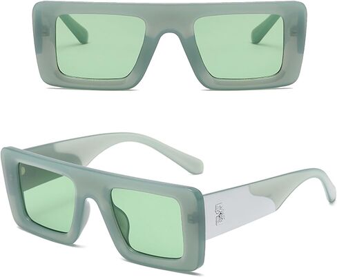 نظارة شمسية مستطيلة للنساء والرجال عصرية كلاسيكية بإطار مربع للحماية من الأشعة فوق البنفسجية 400 AM100 in Kuwait