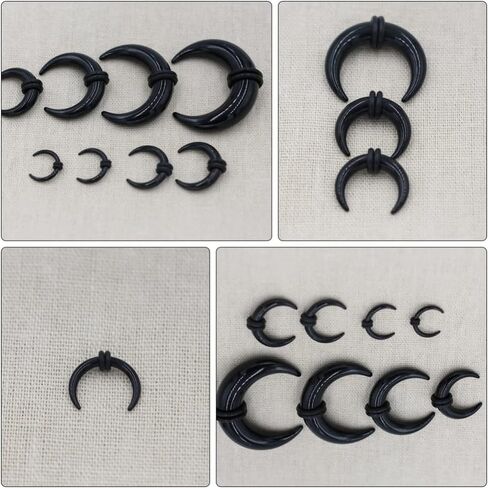 8Pcs Horn Acrylic Ear Gauges Expander Set Piercing Jewelry Horseshoes Taper Set Pincher Septum Rings in Saudi Arabia