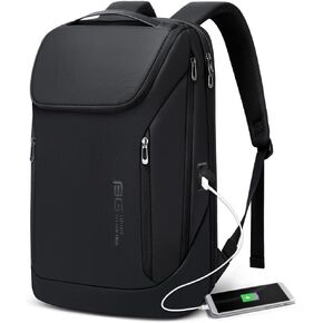 BANGE Business Smart Backpack Waterproof fit 15.6 Inch Laptop Backpack with USB Charging Port,Travel Durable Backpack (Black（two Pocket), Medium in Kuwait