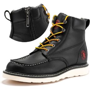 ROCKROOSTER Ravenna 6" Side-Zipper Wedge Boots for Men, Lightweight Soft Moc Toe Motorcycle Boots VAP309-Brown VAP310-Black