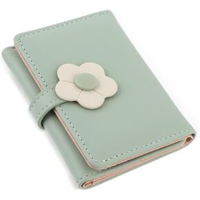 Lusofie Cute Wallet for Teen Girl PU Leather Trifold Small Wallet Cash Pocket flowers Print Card Holder Coin Purse with ID Window for Girls Women