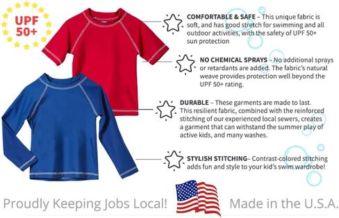 City Threads Baby Rash Guard Made with Recycled Material in Long and Short Sleeves with SPF50+ Made in USA in Saudi Arabia