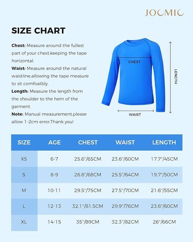 JOCMIC قميص سباحة للأولاد من Rashguard بأكمام طويلة بعامل حماية من أشعة الشمس 50+ للحماية من الشمس سريع الجفاف قميص سباحة Rashguard للأطفال الشباب in Kuwait