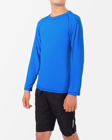 JOCMIC قميص سباحة للأولاد من Rashguard بأكمام طويلة بعامل حماية من أشعة الشمس 50+ للحماية من الشمس سريع الجفاف قميص سباحة Rashguard للأطفال الشباب in Kuwait