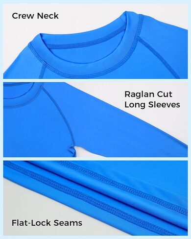 JOCMIC قميص سباحة للأولاد من Rashguard بأكمام طويلة بعامل حماية من أشعة الشمس 50+ للحماية من الشمس سريع الجفاف قميص سباحة Rashguard للأطفال الشباب in Kuwait