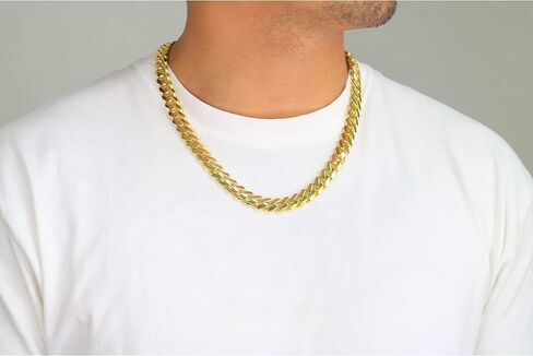 Nuragold 14k Yellow Gold 11mm Royal Monaco Miami Cuban Link Chain Necklace, Mens Jewelry Fancy Box Clasp 18" 20" 22" 24" 26" 28" 30" in Saudi Arabia