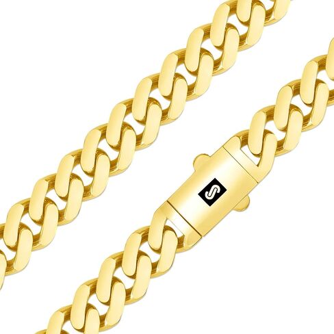 Nuragold 14k Yellow Gold 11mm Royal Monaco Miami Cuban Link Chain Necklace, Mens Jewelry Fancy Box Clasp 18" 20" 22" 24" 26" 28" 30" in Saudi Arabia
