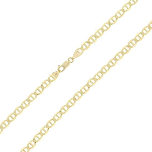 Nuragold 10k Yellow Gold Solid 6mm Anchor Mariner Link Chain Pendant Necklace, Mens Jewelry Lobster Clasp 18" 20" 22" 24" 26" 28" 30" in Saudi Arabia