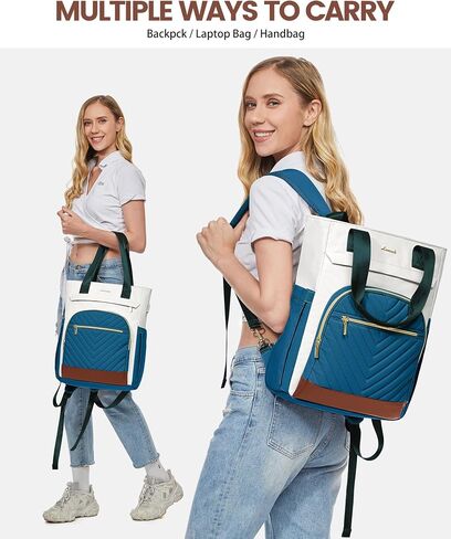 LOVEVOOK Laptop Backpack for Women, 15.6 Inch Work Laptop Bag Teacher Nurse Backpack, Wide Open Travel Backpack Purse Convertible Business Computer Tote Daypack with USB Port, Black in Saudi Arabia