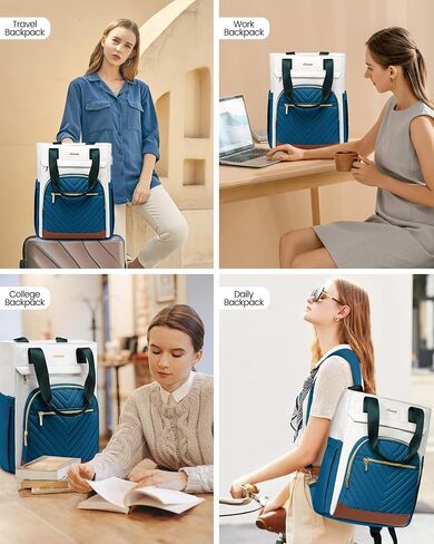 LOVEVOOK Laptop Backpack for Women, 15.6 Inch Work Laptop Bag Teacher Nurse Backpack, Wide Open Travel Backpack Purse Convertible Business Computer Tote Daypack with USB Port, Black in Saudi Arabia