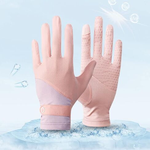 MoreChioce زوج واحد من القفازات النسائية الواقية من الشمس، قفازات حريرية ثلجية قصيرة للصيف تعمل باللمس، قفازات غير قابلة للانزلاق للحماية من الأشعة فوق البنفسجية، قفازات أصابع كاملة قابلة للتنفس للقيادة وركوب الخيل وصيد الأسماك in Kuwait