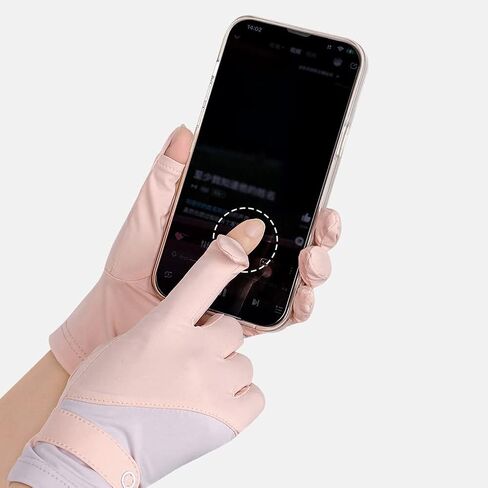 MoreChioce زوج واحد من القفازات النسائية الواقية من الشمس، قفازات حريرية ثلجية قصيرة للصيف تعمل باللمس، قفازات غير قابلة للانزلاق للحماية من الأشعة فوق البنفسجية، قفازات أصابع كاملة قابلة للتنفس للقيادة وركوب الخيل وصيد الأسماك in Kuwait