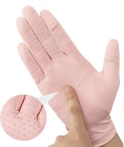 MoreChioce زوج واحد من القفازات النسائية الواقية من الشمس، قفازات حريرية ثلجية قصيرة للصيف تعمل باللمس، قفازات غير قابلة للانزلاق للحماية من الأشعة فوق البنفسجية، قفازات أصابع كاملة قابلة للتنفس للقيادة وركوب الخيل وصيد الأسماك in Kuwait