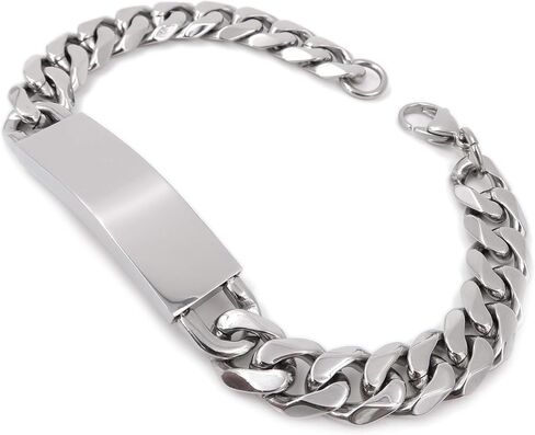 ستيلميب الفولاذ المقاوم للصدأ على شكل فيل سلسلة متصلة سادة ID سوار للرجال 11 ملم 8 بوصة in Kuwait