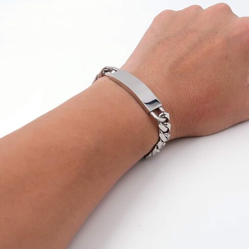 ستيلميب الفولاذ المقاوم للصدأ على شكل فيل سلسلة متصلة سادة ID سوار للرجال 11 ملم 8 بوصة in Kuwait