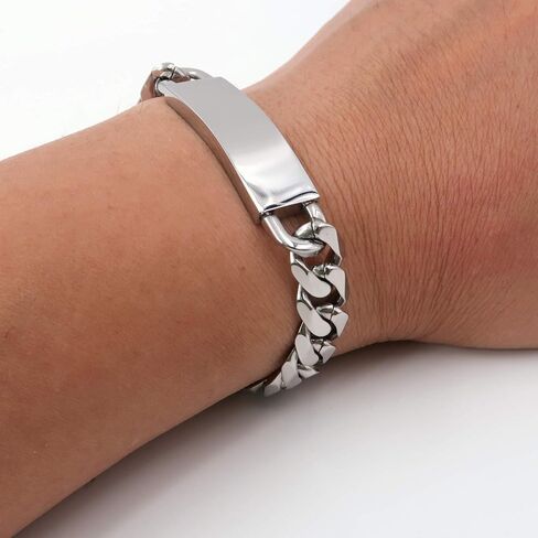 ستيلميب الفولاذ المقاوم للصدأ على شكل فيل سلسلة متصلة سادة ID سوار للرجال 11 ملم 8 بوصة in Kuwait