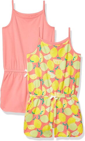 Amazon Essentials Girls and Toddlers' Knit Romper, Pack of 2 in Kuwait