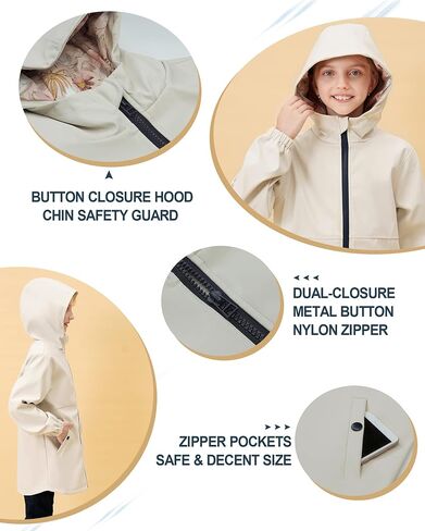 maoo garden Girls Rain Jackets Kids Waterproof Raincoat Lightweight Floral Lining Spring Windbreaker in Saudi Arabia