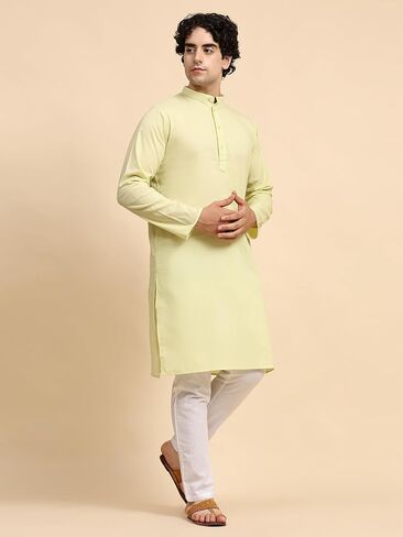 طقم بيجامة كورتا قطني للرجال من SKAVIJ، فستان يوجا هندي كاجوال in Kuwait