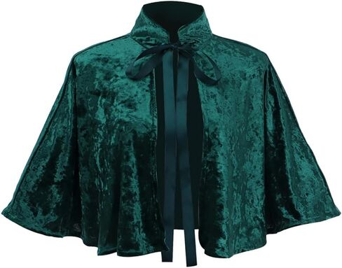 Heodols Medieval Shawl Women Renaissance Velvet Cape Wraps Costume Lace Gothic Lolita Cloak for Evening Party in Saudi Arabia