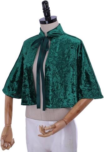 Heodols Medieval Shawl Women Renaissance Velvet Cape Wraps Costume Lace Gothic Lolita Cloak for Evening Party in Saudi Arabia