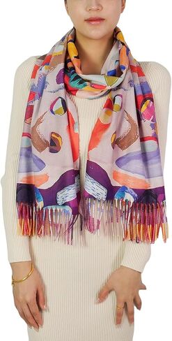 Wander Agio Fashion Van Gogh Oil Painting Scarf for Women Shawl Large Warm Scarves Cashmere Feel Retro Art Printing Scarfs in Saudi Arabia