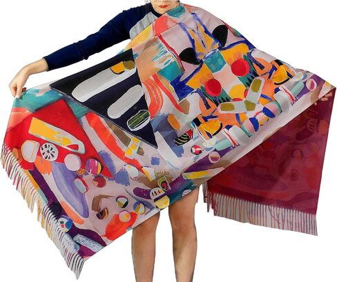 Wander Agio Fashion Van Gogh Oil Painting Scarf for Women Shawl Large Warm Scarves Cashmere Feel Retro Art Printing Scarfs in Saudi Arabia