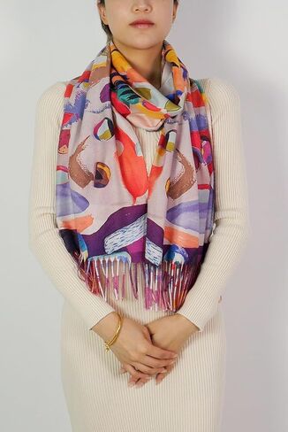 Wander Agio Fashion Van Gogh Oil Painting Scarf for Women Shawl Large Warm Scarves Cashmere Feel Retro Art Printing Scarfs in Saudi Arabia