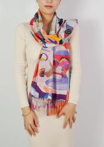 Wander Agio Fashion Van Gogh Oil Painting Scarf for Women Shawl Large Warm Scarves Cashmere Feel Retro Art Printing Scarfs in Saudi Arabia
