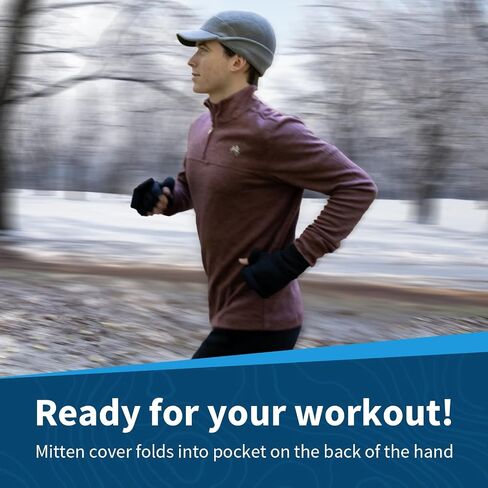 TrailHeads Men’s Insulated Convertible Mittens - Winter Running Mittens in Saudi Arabia