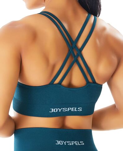 حمالة صدر رياضية بدون خياطة من JOYSPELS للنساء، حمالة صدر متقاطعة من الخلف للتمرين واللياقة البدنية واليوجا، دعم متوسط in Saudi Arabia