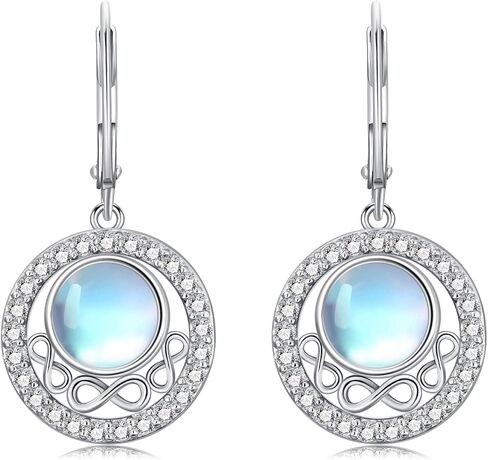 Moonstone Earrings 925 Sterling Silver Moonstone Dangle Earrings for Women Fine Jewelry Moonstone leverback Earrings Gifts For Women Girls in Kuwait
