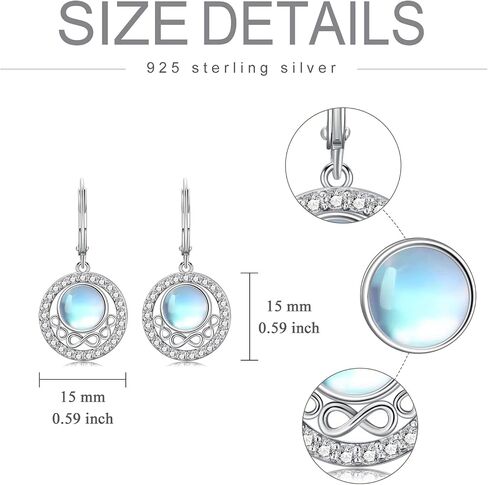 Moonstone Earrings 925 Sterling Silver Moonstone Dangle Earrings for Women Fine Jewelry Moonstone leverback Earrings Gifts For Women Girls in Kuwait
